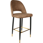 Semifreddo Stool - Black Metal 750h Legs/Mocha Fabric
