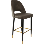 Semifreddo Stool - Black Metal 750h Legs/Mocha Fabric