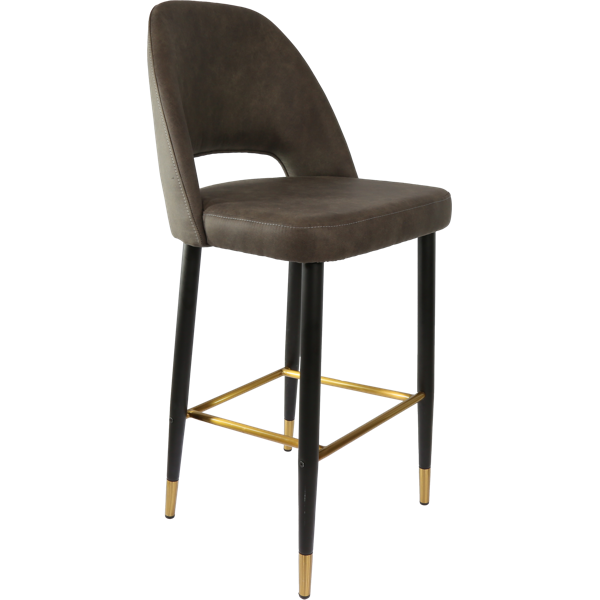 Semifreddo Stool - Black Metal 750h Legs/Mocha Fabric