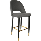 Semifreddo Stool - Black Metal 750h Legs/Mocha Fabric
