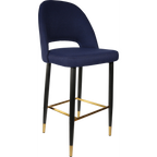 Semifreddo Stool - Black Metal 750h Legs/Mocha Fabric