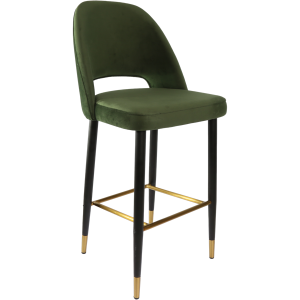 Semifreddo Stool - Black Metal 750h Legs/Mocha Fabric