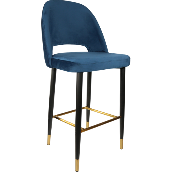 Semifreddo Stool - Black Metal 750h Legs/Mocha Fabric