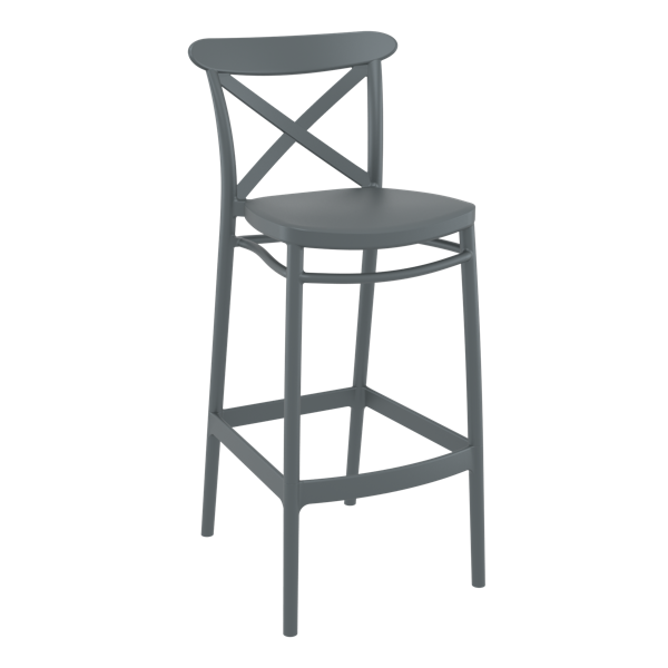 Cross Bar Stool 75cm (Dry Bar Height) - Anthracite
