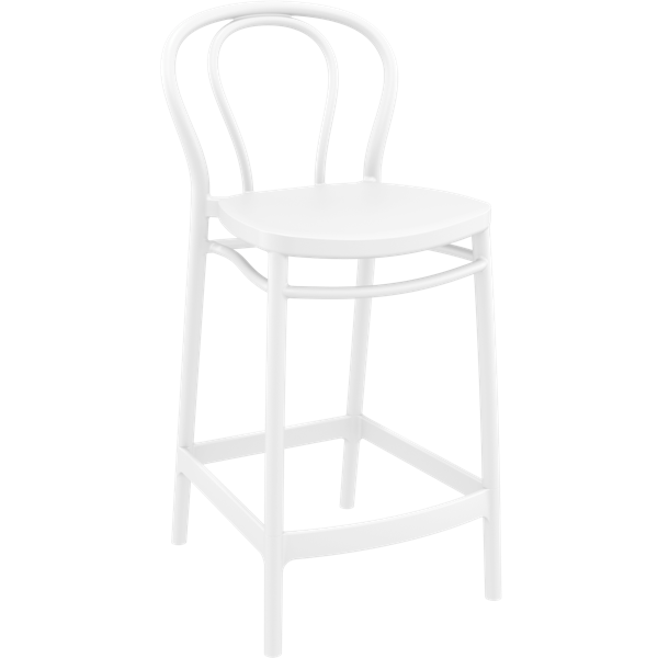 Victor Bar Stool 65cm (Counter Height) - White