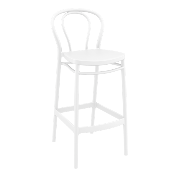 Victor Bar Stool 75cm (Dry Bar Height) - White