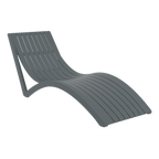 Slim Sun Lounger - White with Dark Grey Cushion and Pillow