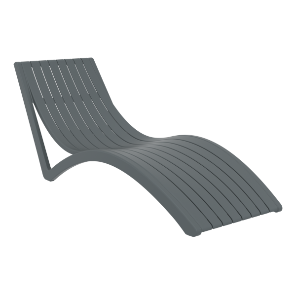 Slim Sun Lounger - White with Dark Grey Cushion and Pillow