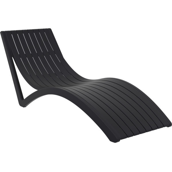 Slim Sun Lounger - White with Dark Grey Cushion and Pillow