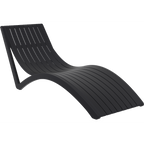 Slim Sun Lounger - White with Dark Grey Cushion and Pillow