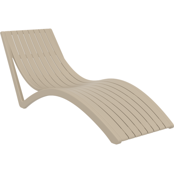 Slim Sun Lounger - White with Dark Grey Cushion and Pillow