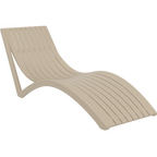 Slim Sun Lounger - White with Dark Grey Cushion and Pillow