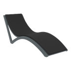 Slim Sun Lounger - White with Dark Grey Cushion and Pillow