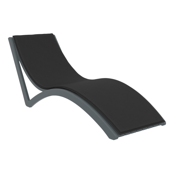 Slim Sun Lounger - White with Dark Grey Cushion and Pillow