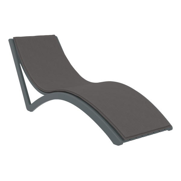 Slim Sun Lounger - White with Dark Grey Cushion and Pillow