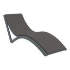 Slim Sun Lounger - White with Dark Grey Cushion and Pillow