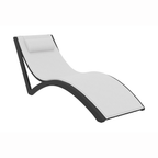 Slim Sunlounger with Cushion and Pillow