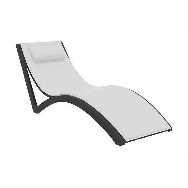 Slim Sunlounger with Cushion and Pillow