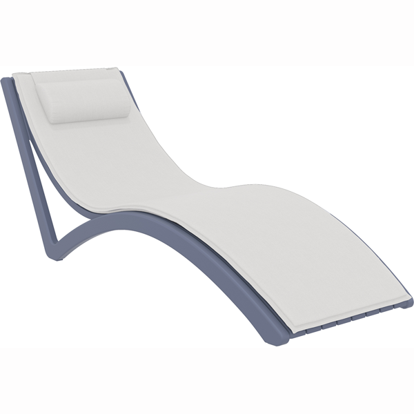 Slim Sunlounger with Cushion and Pillow