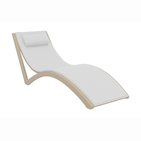 Slim Sunlounger with Cushion and Pillow