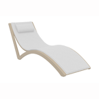 Slim Sunlounger with Cushion and Pillow