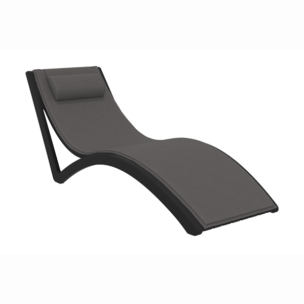Slim Sunlounger with Cushion and Pillow