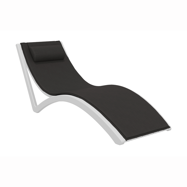 Slim Sunlounger with Cushion and Pillow