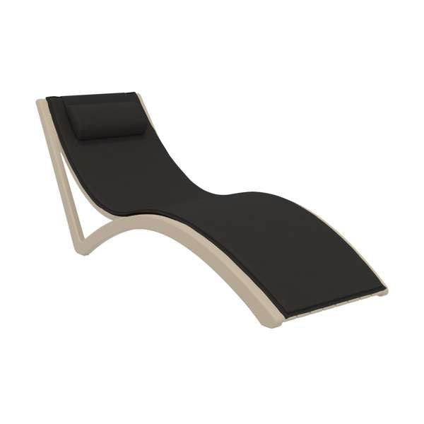 Slim Sunlounger with Cushion and Pillow