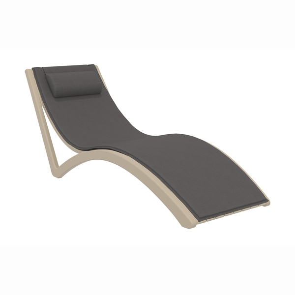 Slim Sunlounger with Cushion and Pillow