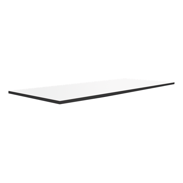 Brooklyn Banquet Table Top - 1830mm x 760mm - White / Black T Mould Edging