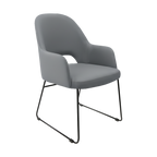 Bourbon Armchair - Charcoal Fabric with Sled Base