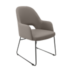 Bourbon Armchair - Charcoal Fabric with Sled Base