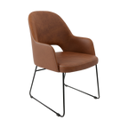 Bourbon Armchair - Charcoal Fabric with Sled Base