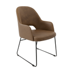 Bourbon Armchair - Charcoal Fabric with Sled Base
