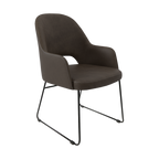 Bourbon Armchair - Charcoal Fabric with Sled Base