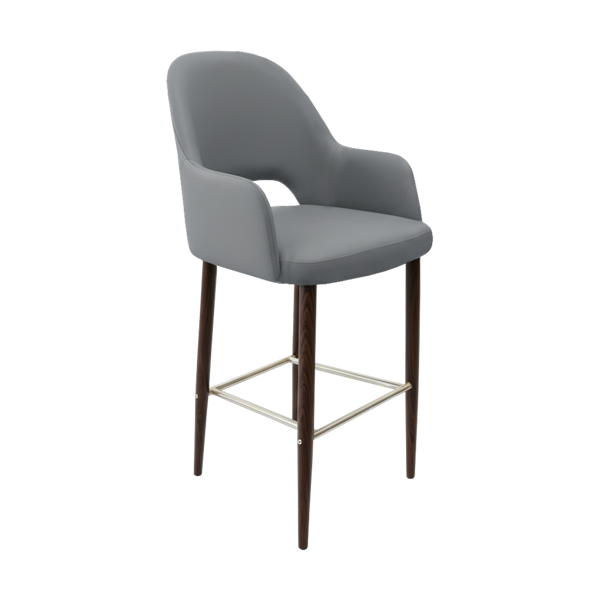 Bourbon 750mm Barstool - Taupe with Wenge Round Legs