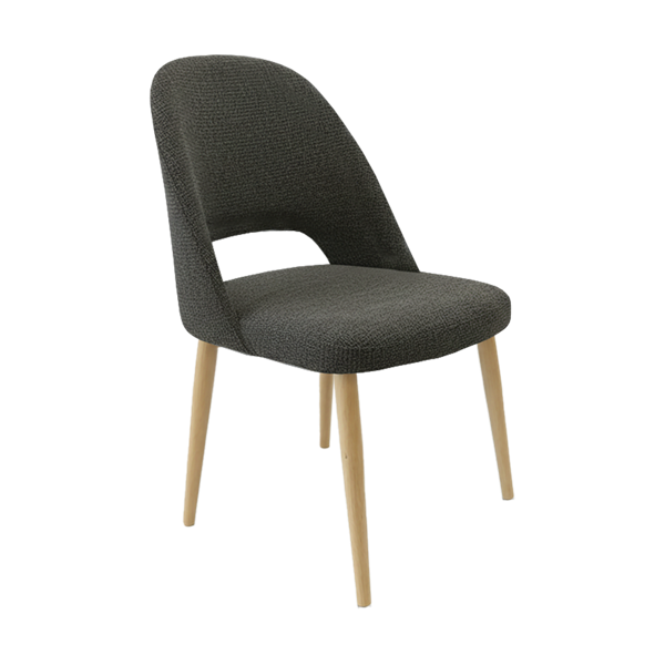 Crescent Chair - Charcoal Fabric with Sled Base