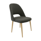 Crescent Chair - Charcoal Fabric with Sled Base