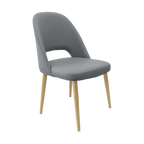 Crescent Chair - Charcoal Fabric with Sled Base