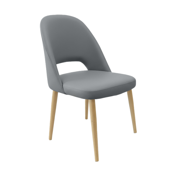 Crescent Chair - Charcoal Fabric with Sled Base