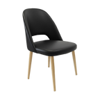 Crescent Chair - Charcoal Fabric with Sled Base