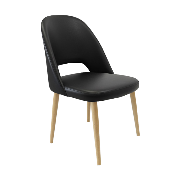 Crescent Chair - Charcoal Fabric with Sled Base