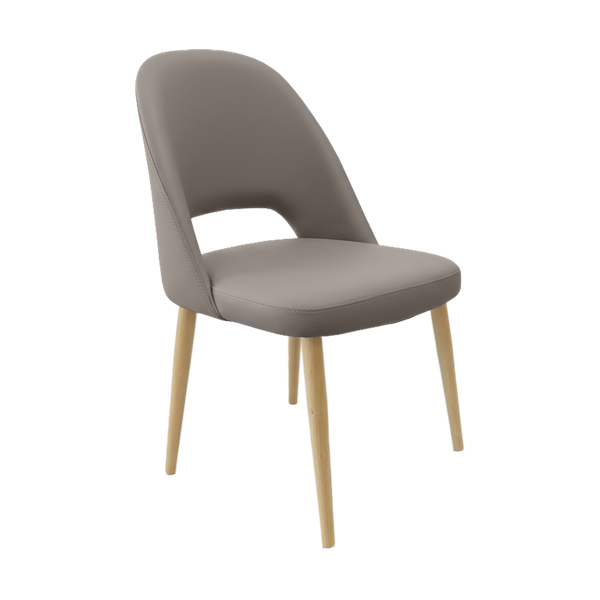 Crescent Chair - Charcoal Fabric with Sled Base