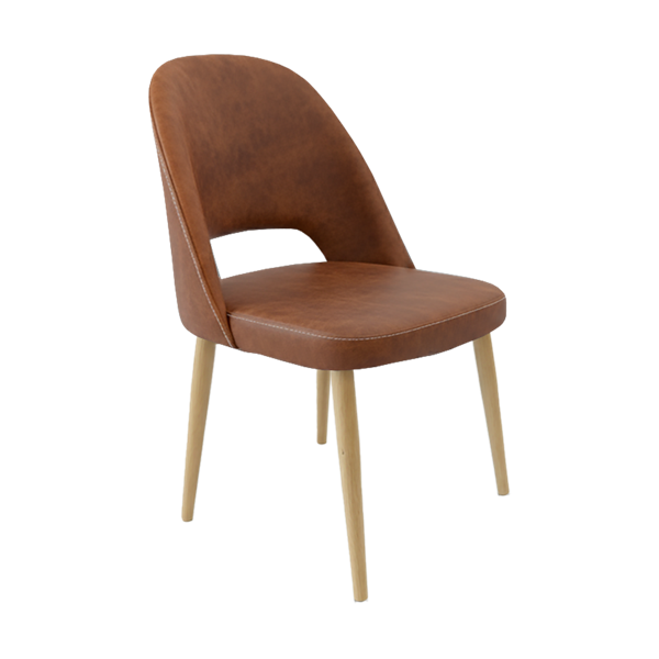 Crescent Chair - Charcoal Fabric with Sled Base