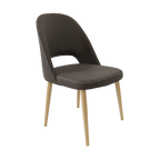 Crescent Chair - Charcoal Fabric with Sled Base