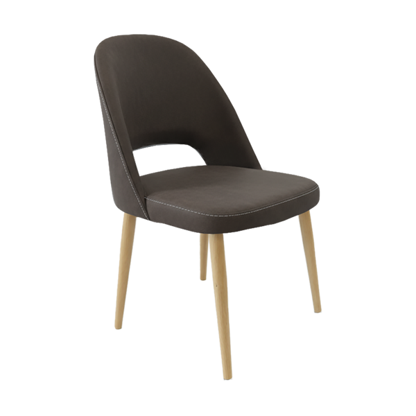 Crescent Chair - Charcoal Fabric with Sled Base