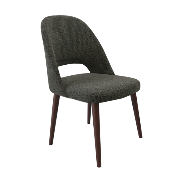 Crescent Chair - Charcoal Fabric with Sled Base