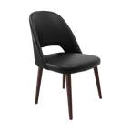 Crescent Chair - Charcoal Fabric with Sled Base