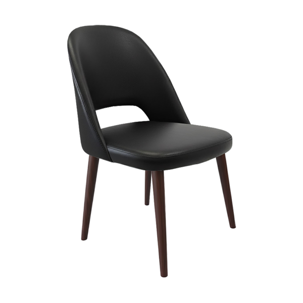 Crescent Chair - Charcoal Fabric with Sled Base