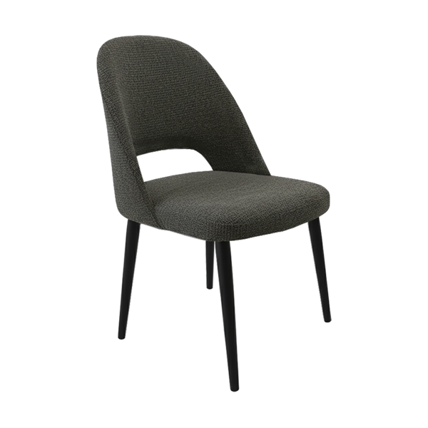 Crescent Chair - Charcoal Fabric with Sled Base